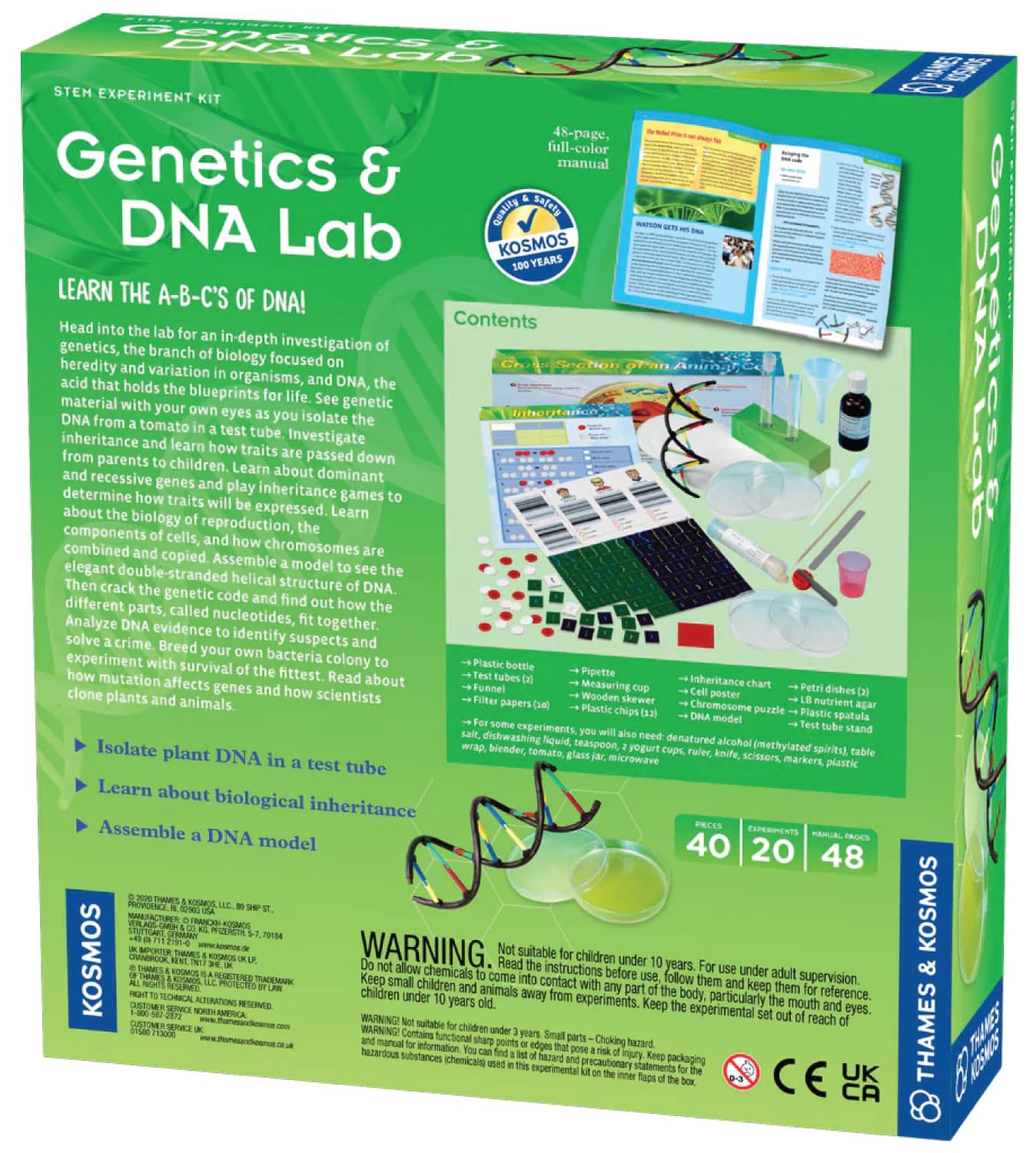 DNA解析キット Buy Thames & Kosmos Genetics & DNA Lab, Kids Science Kit, Learning